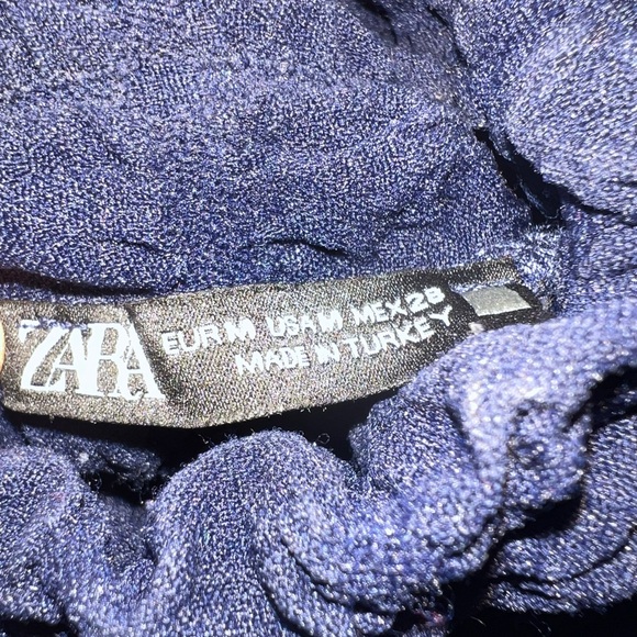 Zara Navy Textured Cowl Sweater - Picture 2 of 3